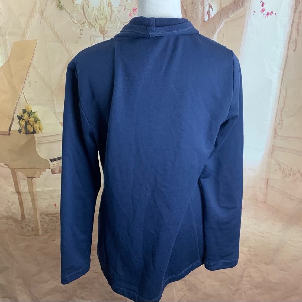 Lilly Pulitzer Galia Fleece Navy Wrap Cardigan - Picture 8 of 11